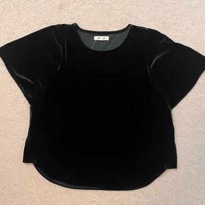 Velvet top with cute sleeves